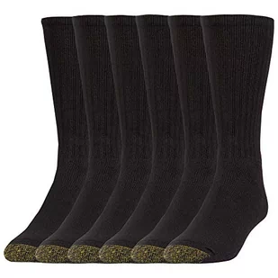 Gold Toe Męskie skarpety Harrington Crew, multipairs na co dzień (6 sztuk), Czarny, Large - Skarpetki damskie - miniaturka - grafika 1