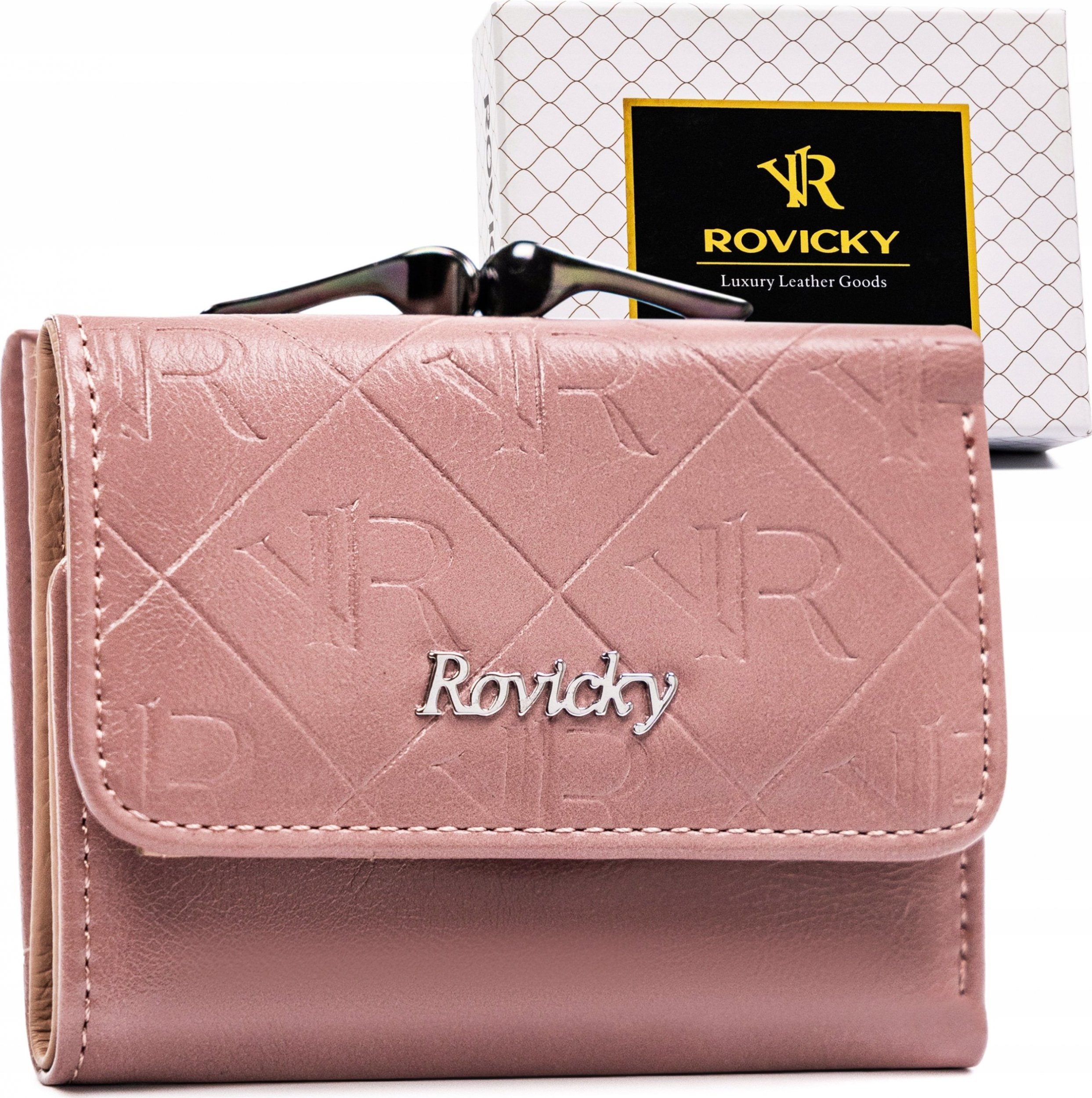 Rovicky Elegancki, mały portfel damski ze skóry naturalnej i ekologicznej