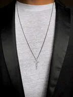 Spinki do mankietów i krawatów - Uomo Srebrny naszyjnik - miniaturka - grafika 1