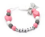 Akcesoria do smoczków - Silikonowa zawieszka z imieniem NATALIA upominek - miniaturka - grafika 1