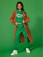 Spodnie sportowe damskie - ONLY Spodnie dresowe Toddy 15311686 Zielony Regular Fit - miniaturka - grafika 1