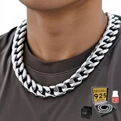 Naszyjniki męskie - PEŁNY Łańcuch Srebrny Męski Łańcuszek 13mm SREBRO pr. 925 DIAMENTOWANYM - inna (Inny) - miniaturka - grafika 1