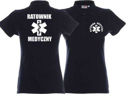 Promostars LPP - Koszulka Polo damska RATOWNIK MEDYCZNY granatowa