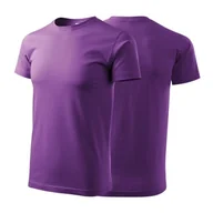 Koszulki męskie - Koszulka fioletowa z krótkim rękawem z logo na sercu i plecach męska z nadrukiem logo firmy 160g BASIC129 kolor 64 koszulka krótki rękaw - miniaturka - grafika 1