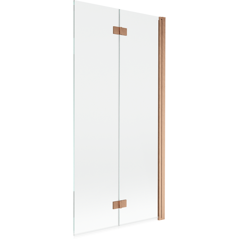 Mexen Mist parawan nawannowy 2-skrzydłowy prawy 90 x 150 cm, transparent, miedź szczotkowana - 8A9-090-002-65-00-P