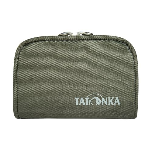 Tatonka Portfel Plain Wallet RFID B – mały portfel z ochroną RFID i kieszenią na monety, przegródkami na karty kredytowe, karty bankowe itp. - Wymiary: 11 x 7 x 2 cm, oliwkowy, 11 x 7 x 2 cm, Portfel