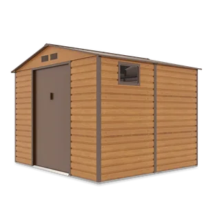 Domek narzędziowy MONTREAL 277x259 cm metalowy Oak Brown nowoczesna szopa ogrodowa z oknami na narzędzia, pojemny Hardmaister - Altany ogrodowe Domek narzędziowy MONTREAL 277x259 cm metalowy Oak Brown nowoczesna szopa ogrodowa z oknami na narzędzia, pojemny Hardmaister - Altany ogrodowe - miniaturka - grafika 1
