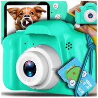 Aparaty Cyfrowe - APARAT CYFROWY DLA DZIECI Dziecka Fotograficzny Kamera Zielony + KARTA 4GB - miniaturka - grafika 1