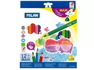 MILAN Kredki maxi trójkątne 12 szt - Kredki, ołówki, pastele i pisaki - miniaturka - grafika 2