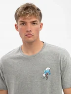 Koszulki męskie - T-SHIRT Koszulka Z Krótkim Rękawem Męska Szara BAWEŁNIANA Smerfy ROWER M - miniaturka - grafika 1