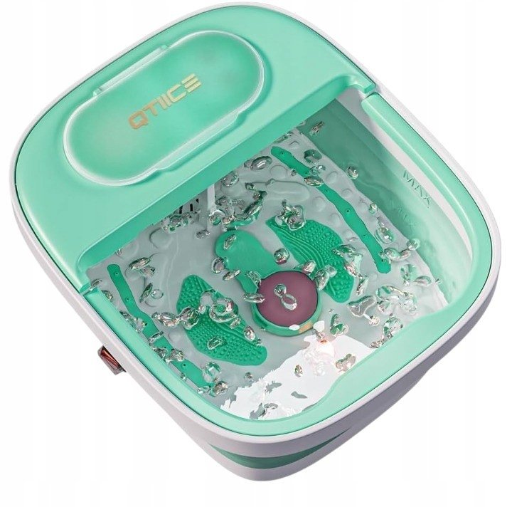 QTIICE Masażer Wodny Do Stóp Z Ogrzewaniem Składany 3 Różne Nakładki