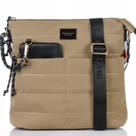 Torebki damskie - Pikowana Torebka Listonoszka Monnari + Portmonetka Beżowa Wodoodporna - miniaturka - grafika 1