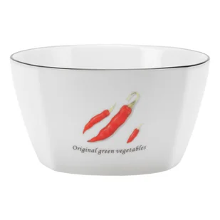 Miseczka Toskania 350 ml z porcelany New Bone biała wzór 2 paprika - Miski i półmiski - miniaturka - grafika 1