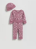 Komplety dla niemowląt - Reserved - Bawełniany komplet z czapką - jasnofioletowy - miniaturka - grafika 1