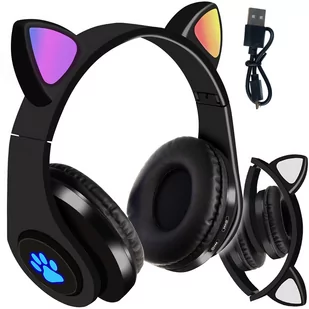 Słuchawki dla Dzieci Bluetooth LED RGB Kocie Uszy MALATEC - Słuchawki - miniaturka - grafika 1