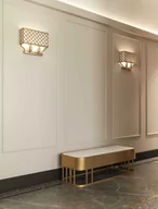 Lampy ścienne - KINKIET VERNO PARETTE OLD GOLD złoty metalowy w stylu nowoczesnym - miniaturka - grafika 1