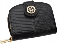 Portfele - Monnari Mały Portfel Damski Elegancki Lakierowany Portmonetka Podkówka Logo - miniaturka - grafika 1