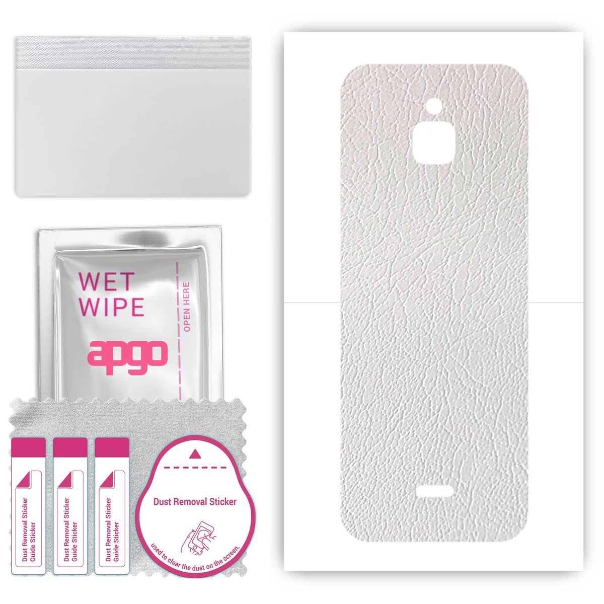 Folia naklejka skórka strukturalna na TYŁ do Nokia 6300 4G - Skóra Biała - apgo SKINS