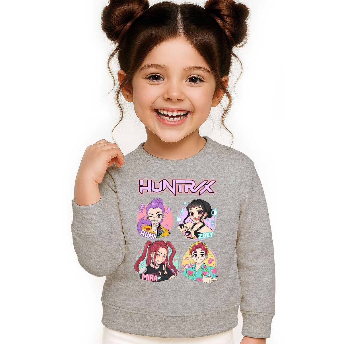 BLUZA DZIECIĘCA K-POPOWE ŁOWCZYNIE DEMONÓW HUNTRIX 122-128 BAWEŁNIANA