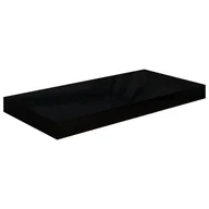 Półki do salonu - vidaXL vidaXL Półka ścienna, wysoki połysk, czarna, 50x23x3,8 cm, MDF - miniaturka - grafika 1