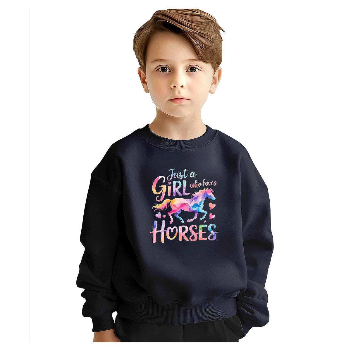 BLUZA DZIECIĘCA KOŃ DZIEWCZYNA KOCHA KONIE 122-128 DLA CHŁOPCA DZIEWCZYNKI
