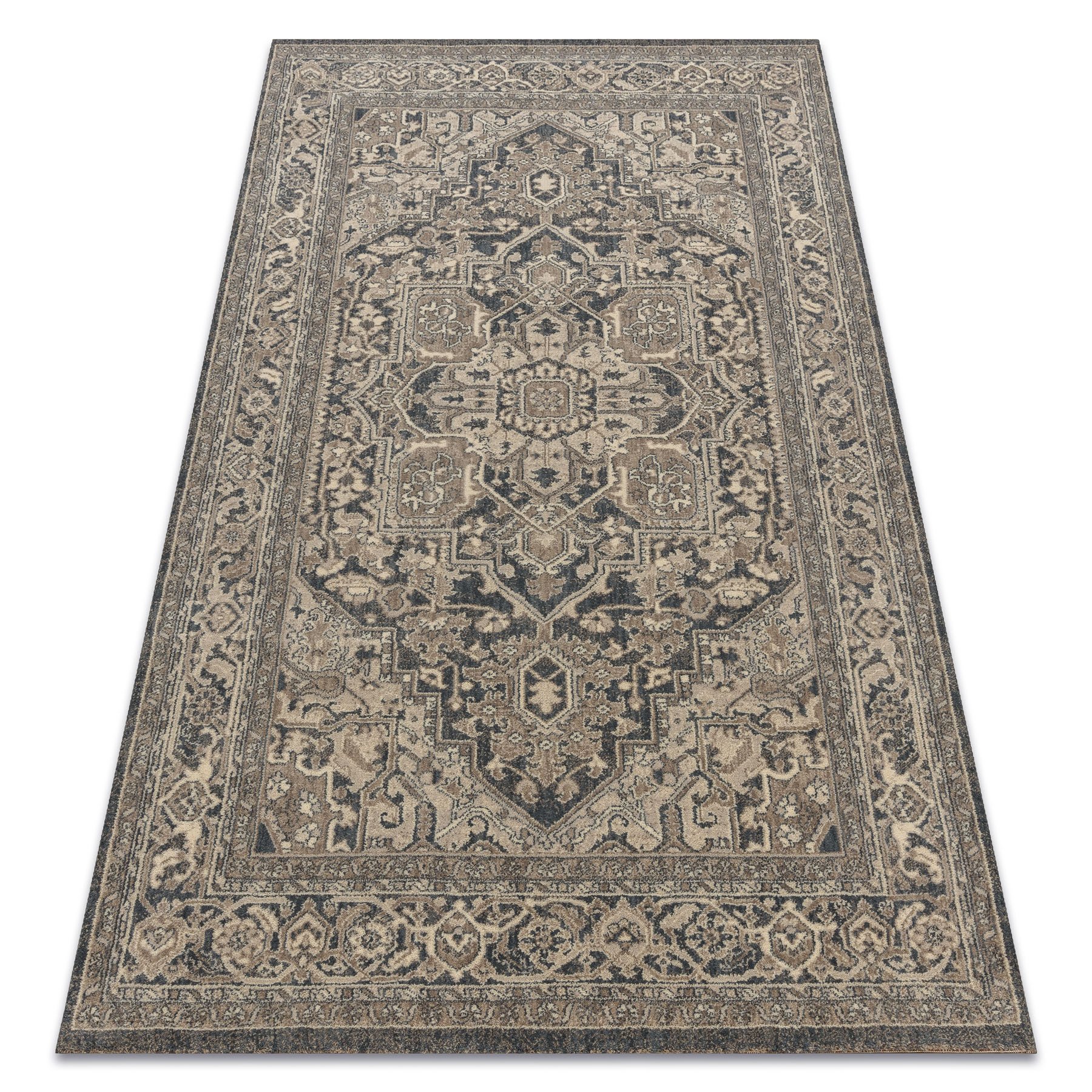 Dywan LEGEND 468 10 GB500 wełniany OSTA - Rozeta, ramka eskluzywny szary / beż beżowy 200x300 cm