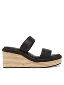 Espadryle damskie - Calvin Klein Espadryle Wedge Sandal 50 - He HW0HW02375 Czarny - miniaturka - grafika 1