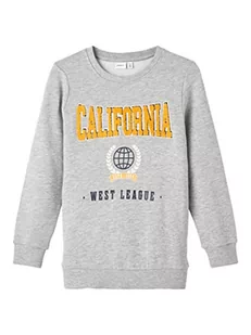 NAME IT Bluza chłopięca Nkmlauge Ls SWE Bru, szary melanż, 122-128 - Bluzy dla chłopców - miniaturka - grafika 1
