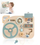 Zabawki sensoryczne - TABLICA SENSORYCZNA MANIPULACYJNA MONTESSORI KIEROWNICA - miniaturka - grafika 1