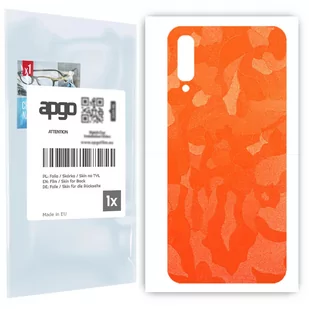 Folia naklejka skórka strukturalna na TYŁ do Samsung Galaxy A70 -  Moro | Camo Pomarańczowy - apgo SKINS - Szkła hartowane na telefon - miniaturka - grafika 1