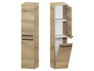 Szafki łazienkowe - Słupek Łazienkowy ATHD 30 cm DK Prawy - Dąb Evoke Coast Mat - Uchwyty Czarne Matowe - miniaturka - grafika 1