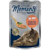Mokra karma dla kotów - MOMENTS My Soup Kurczak i wołowina 48x40 g - miniaturka - grafika 1