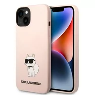 Etui i futerały do telefonów - Karl Lagerfeld KLHCP14SSNCHBCP iPhone 14 6,1" hardcase różowy/pink Silicone Choupette - miniaturka - grafika 1