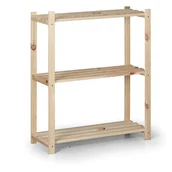 Szafy i regały magazynowe - B2B Partner Regał drewniany, 900x750x300 mm, 3 półki 11041 - miniaturka - grafika 1