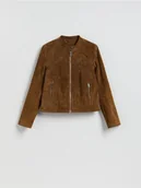 Moda i Uroda OUTLET - Reserved - Zamszowa kurtka - brązowy - miniaturka - grafika 1