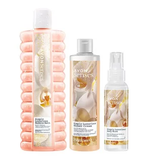 Avon, Senses, Zestaw kosmetyków do pielęgnacji biała brzoskwinia wanilia orchidea, 3 szt. - Zestawy kosmetyków damskich - miniaturka - grafika 1