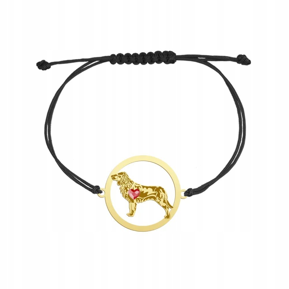 Bransoletka Złota z Płochacz Niemiecki 925 Sznurek Prezent GRAWER GRATIS