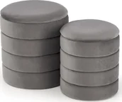 Pufy i podnóżki - Halmar Zestaw puf PACHO VELVET szare ze schowkiem HALMAR - miniaturka - grafika 1
