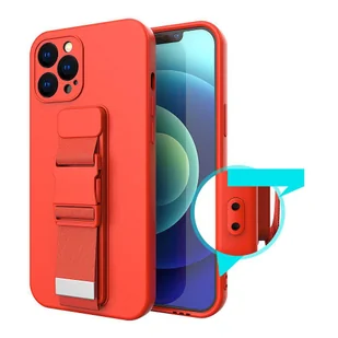 Rope case żelowe etui ze smyczą łańcuszkiem torebka smycz Samsung Galaxy A32 4G czerwony - Etui i futerały do telefonów - miniaturka - grafika 8