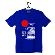 Odzież do sportów motorowych - T-shirt koszulka Mazda RX-7 niebieska-M - miniaturka - grafika 1