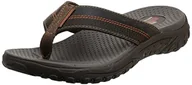 Klapki i japonki męskie - Skechers Męskie klapki Reggae Cobano, Skóra brązowa, 42 EU - miniaturka - grafika 1