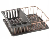 Suszarki do naczyń - Ociekacz do naczyń w kolorze miedzi z podkładką Metaltex - miniaturka - grafika 1