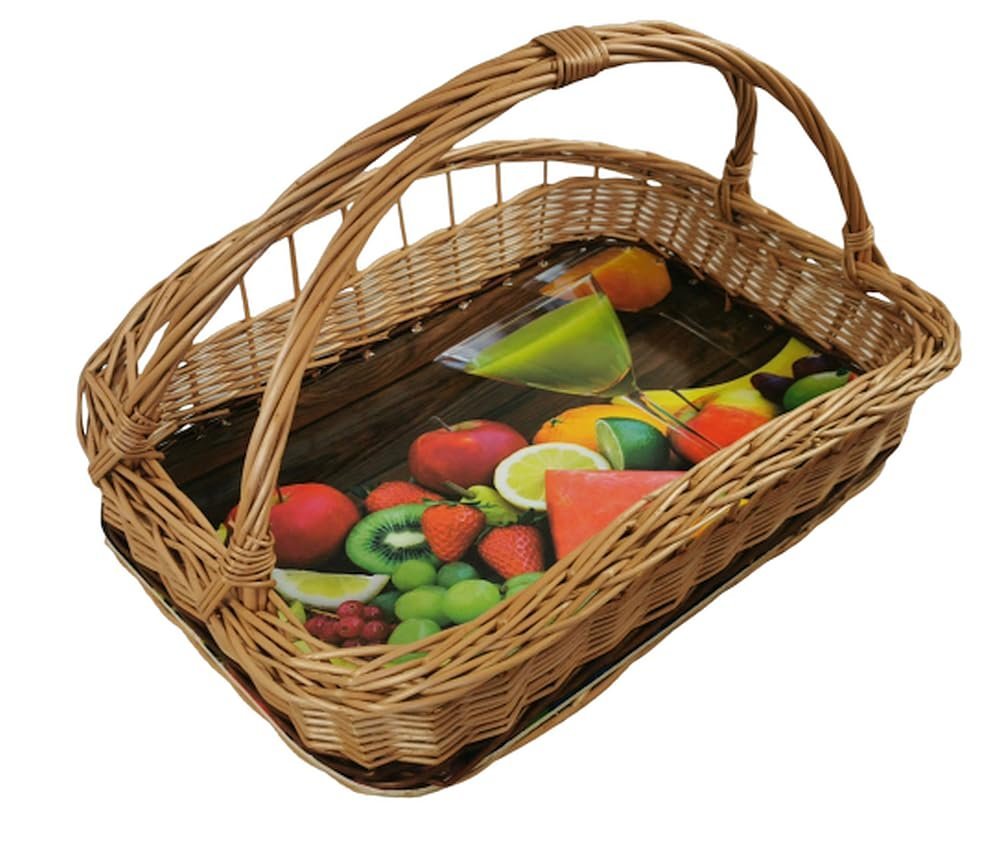 Taca wiklinowa uchwytem podłóżnym 50x35x30 cm Brązowa