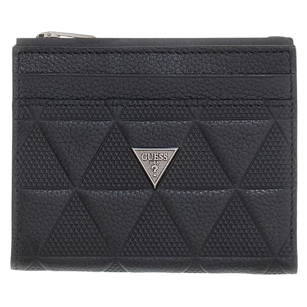 GUESS Czarny mały męski portfel pikowany Torino Bifold TopZip