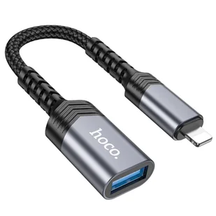 HOCO adapter iPhone Lightning 8-pin (męski) do USB (czarny) 3.0 UA24 czarny - Wtyczki i adaptery - miniaturka - grafika 1