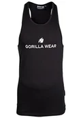 Koszulki sportowe męskie - Gorilla Wear - Carter Stretch Tank Top – czarny – kulturystyka, sport, na co dzień, na czas wolny, z nadrukiem logo, lekki i wygodny dla optymalnego ruchu, wykonany z bawełny i elastanu - miniaturka - grafika 1
