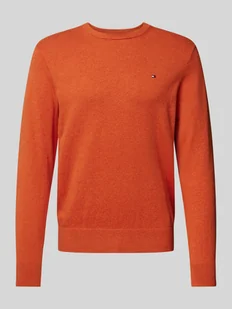 Sweter z dzianiny z wyhaftowanym logo model ‘PIMA’ - Swetry męskie - miniaturka - grafika 1