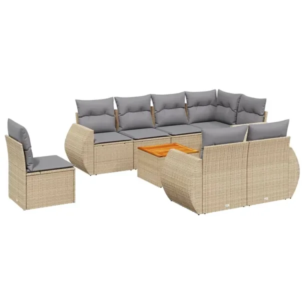 Zestaw mebli ogrodowych modułowych beżowy rattan PE 62 x 62 x 69 cm