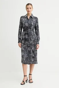 Calvin Klein sukienka kolor granatowy midi rozkloszowana LV044C060G - Sukienki - miniaturka - grafika 1