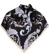 Apaszki i szaliki damskie - Chusta delikatna elegancka apaszka ornament liście - miniaturka - grafika 1